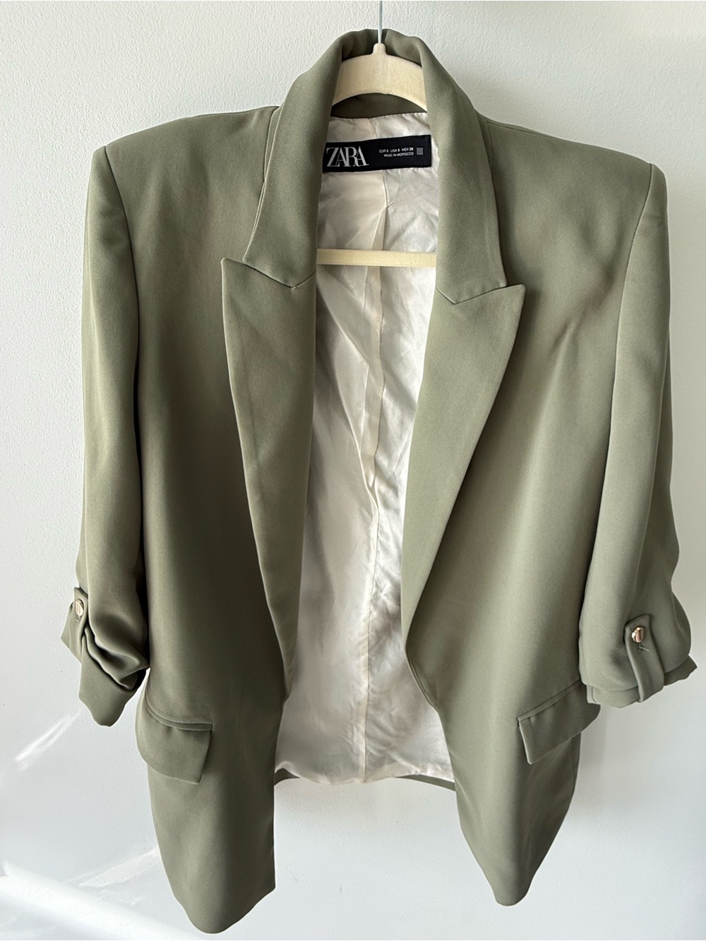 Zara Green Sage/Olive Relaxed Blazer Jacket